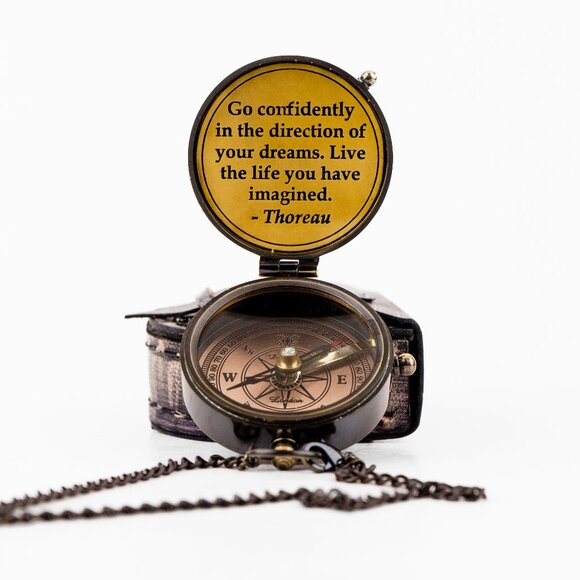 Brass Pirates Compass 2 Inch Authentic Nautical Navigation Compass gift for him - Picture 10 of 15